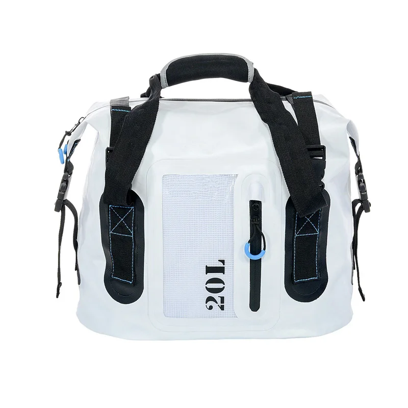 Водонепроницаемый сухой мешок 20л 50л 70Л водонепроницаемый плавательный мешок рюкзак плавающий вверх по тесту плавать пляжи сумка для хранения - Цвет: white20