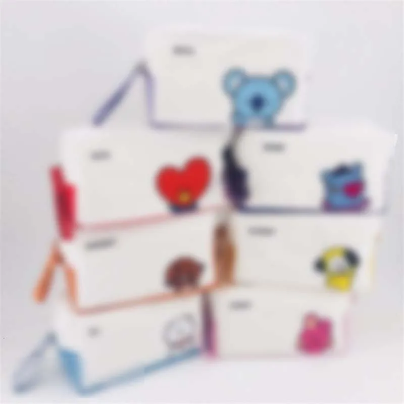 

New KPOP COOKY TATA CHIMMY RJ Pencil Case Pen Pencil Holder Students Stationery Bag Canvas Pencilcase Woman Purse Cosmetic Bags