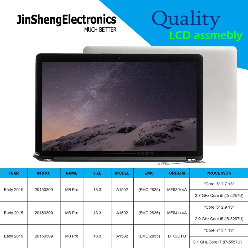 Полный оригинал для Apple Macbook Retina A1502 ЖК-экран в сборе a1502 early2015year 2560x1600 661-02360 2015 год |