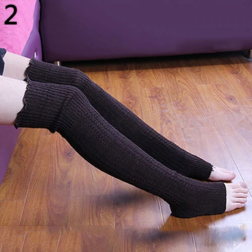 

2017 New Women Winter Warm Knit Crochet High Knee Leg Warmers Leggings Boot Slouch