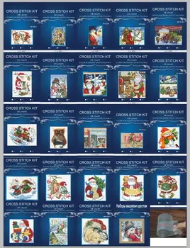 

Top Quality Lovely Counted Cross Stitch Kit Kitten Cat and Mouse Ornament Christmas old man Dim 25styles