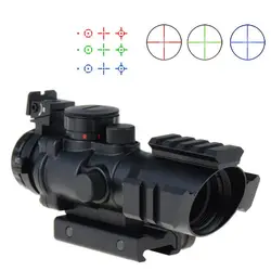 Тактический 4X32 RGB red dot sight tri-illuminated combo Компактный Снайперский прицел тактический прицел мм 20 мм rail