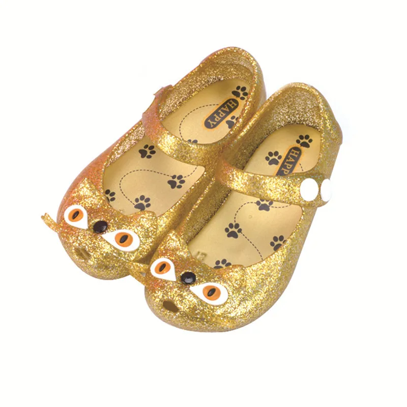 

New Mini Girls Sandals Cat Jelly Shoes Kids Shoes Jelly Sandals Children Shoes Fish Mouth Cat Head Shoes Girls shoes