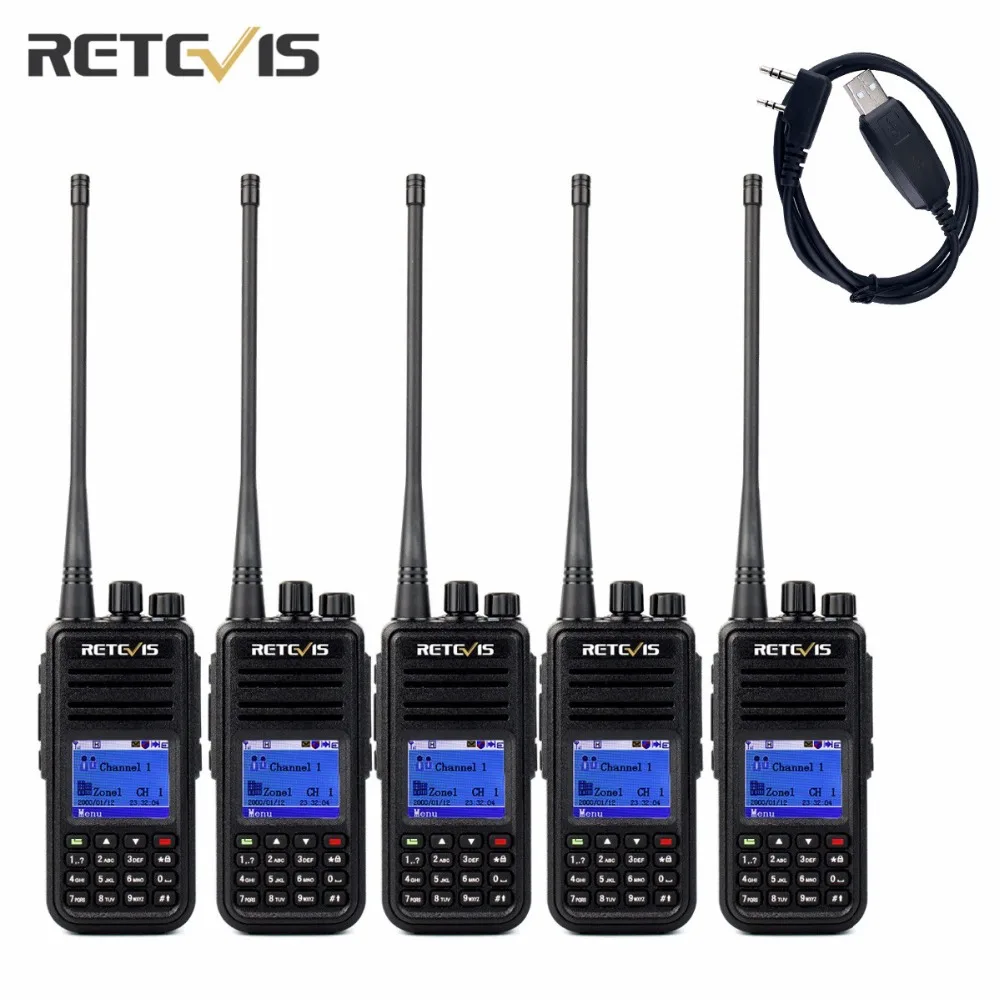 

5Pcs DMR Digital (GPS) Professional Retevis RT3 Walkie Talkie 1000CH VHF/UHF Ham Radio CTCSS/DCS DTMF Portable Two Way Radio