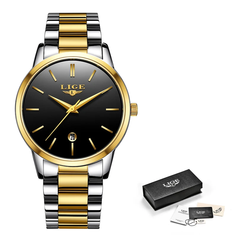 LIGE ультра тонкие модные мужские наручные часы Топ бренд Роскошные деловые часы водонепроницаемые устойчивые к царапинам мужские часы+ коробка
