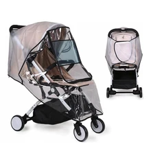 Protetor para bebê resistente ao vento, à prova d'água e poeira, capa de chuva transparente para carrinho de bebê universal