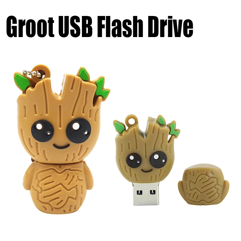 Грут флешки 128 ГБ USB флэш-накопители 128 ГБ мультфильм Creativo Ручка-накопитель 64 ГБ 32 ГБ 16 ГБ 8 ГБ Memoria USB flash Dsik Memory stick