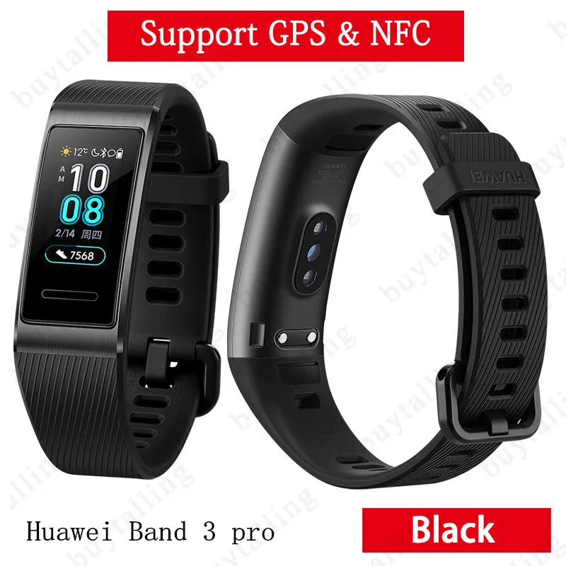 Браслет huawei Band 3 Pro B29, фитнес-трекер, умный Браслет, 0,95 дюймов, сенсорный экран, для плавания, монитор сердечного ритма, водонепроницаемый, Bluetooth