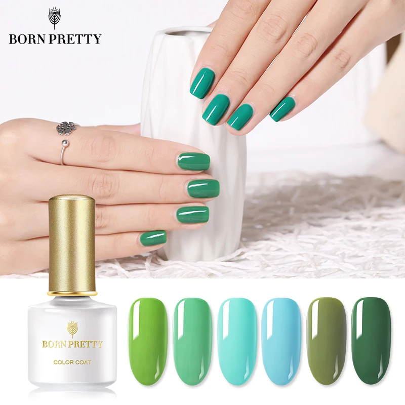 

BORN PRETTY Green Pure Nail Color Gel Polish 6ml Soak Off Nail Art Gel Lacquer Manicure UV LED Lamp Cured Gel