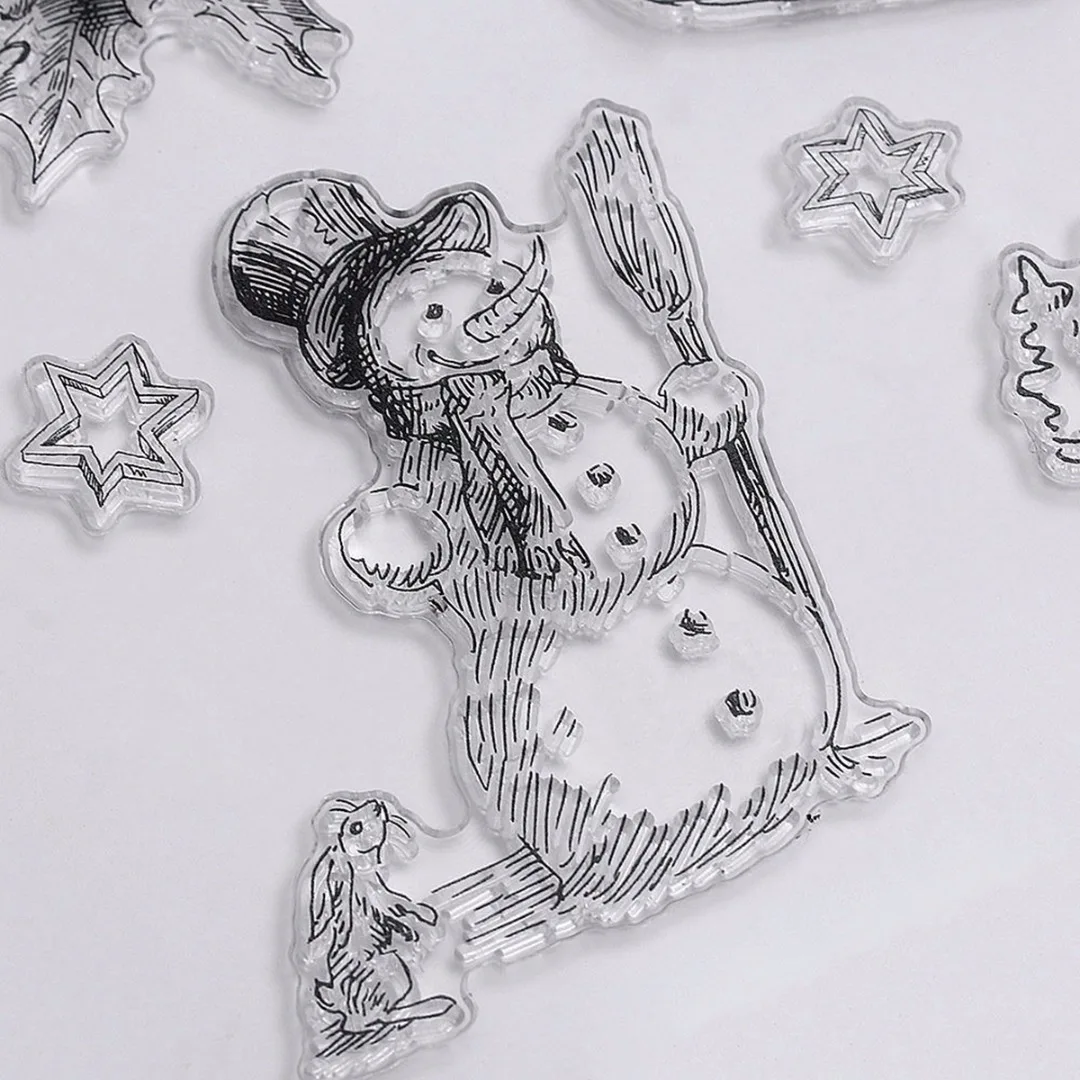 DIY New 1*Christmas Transparent Silicone Rubber Stamp Sheet Cling Scrapbooking