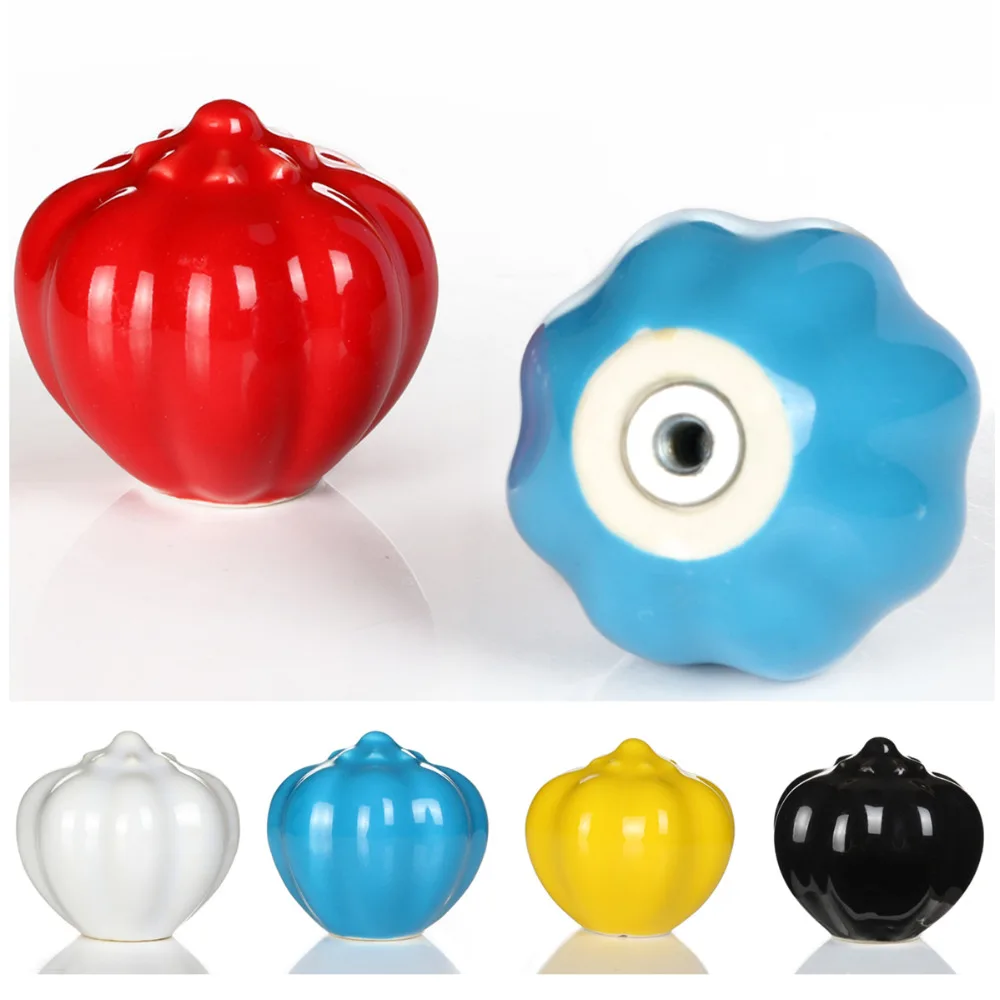 

Pumpkins Knobs Europe Ceramic Door Cabinet Cupboard Handles Pull Drawer Ceramics Handle Utensils 35mm