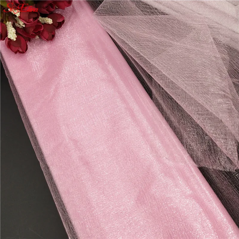 Sky Elina, 48 см* 5 м, Тюлевая юбка из органзы, прозрачная Тюлевая ткань для свадебных арок, вечерние, для свадебного стола/украшения стула 7Z - Цвет: Light pink