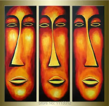 

100% High Quality 3pcs Portrait Set Abstract Face Oil painting On Canvas Home Wall Art Decoration Modern For Living Room Picture