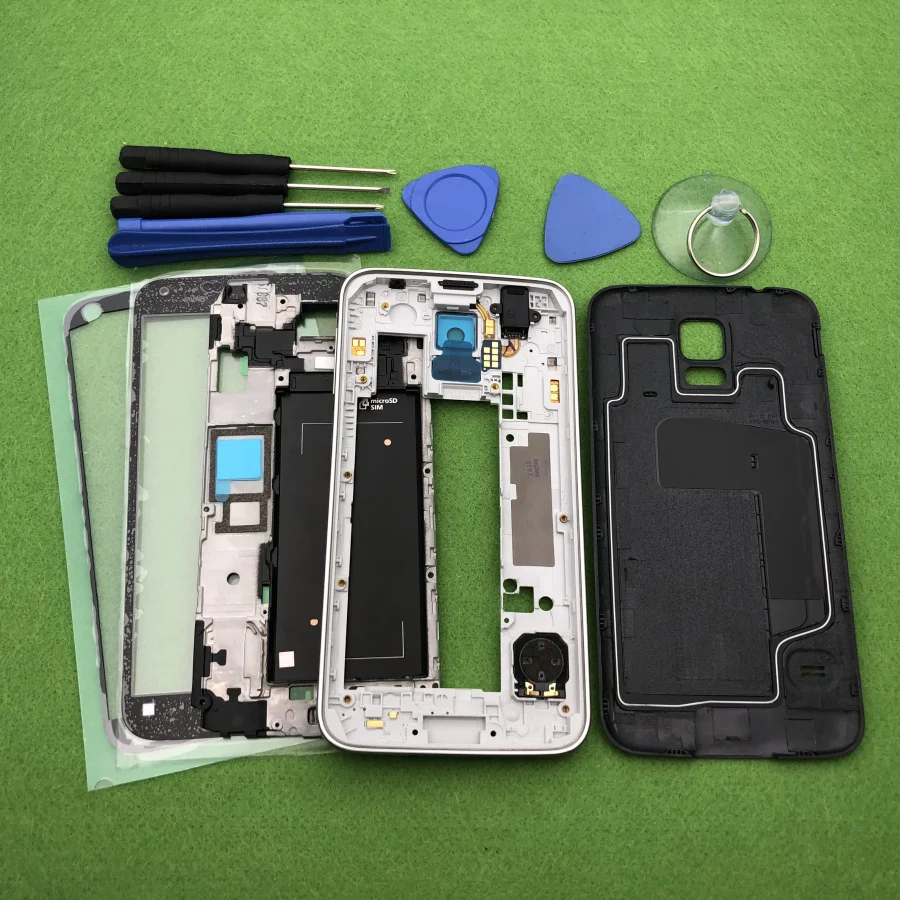 Для Samsung Galaxy S5 SV G900 I9600 G900F G900H/P полный корпус ободок средняя рамка задняя крышка +