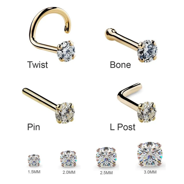 Nose Ring Set Inlaid Shiny Zircon Nose Piercing Jewelry Set - Temu