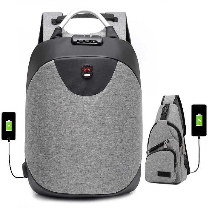 Рюкзак с защитой от краж, 15,6 дюймов, водонепроницаемый рюкзак для ноутбука, USB зарядка, мужской рюкзак для путешествий, подростковые школьные сумки на плечо - Цвет: Set 5