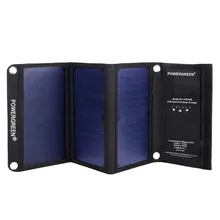 PowerGreen Fast Charging Solar Panels Charger 21W Foldable Solar Power Bank Bag Battery Pack for Iphone