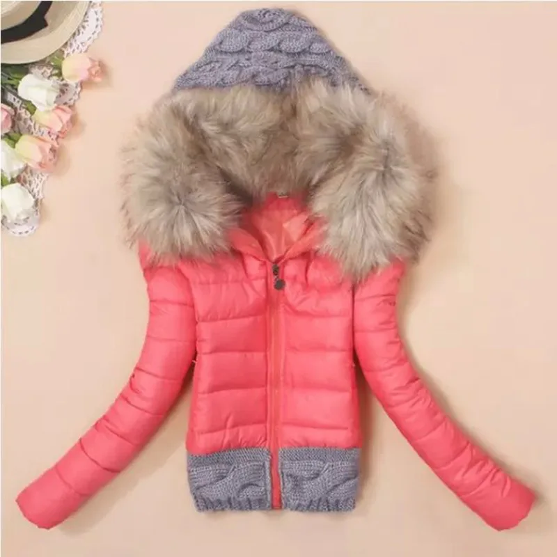 

Large Fur Collar Down Jacket 2018 Women Winter Thickening With a Hood Short Design Wadded Coat Cotton-Padded BL0299
