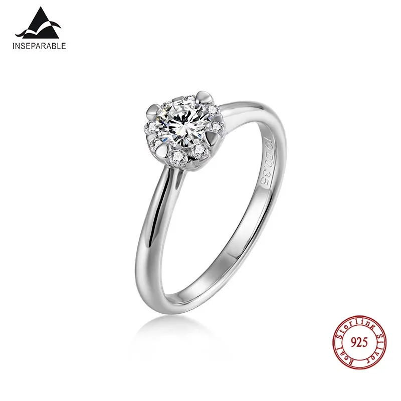 

Luxury Female White Bridal Wedding Rings Fashion 925 Silver Ring Filled Jewelry Promise CZ Stone Engagement Rings For Women