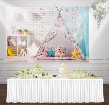 

HUAYI Tent brick wall bear balloon for newborns kids children Studio photoshoot props birthday party backdrop background lw-1077