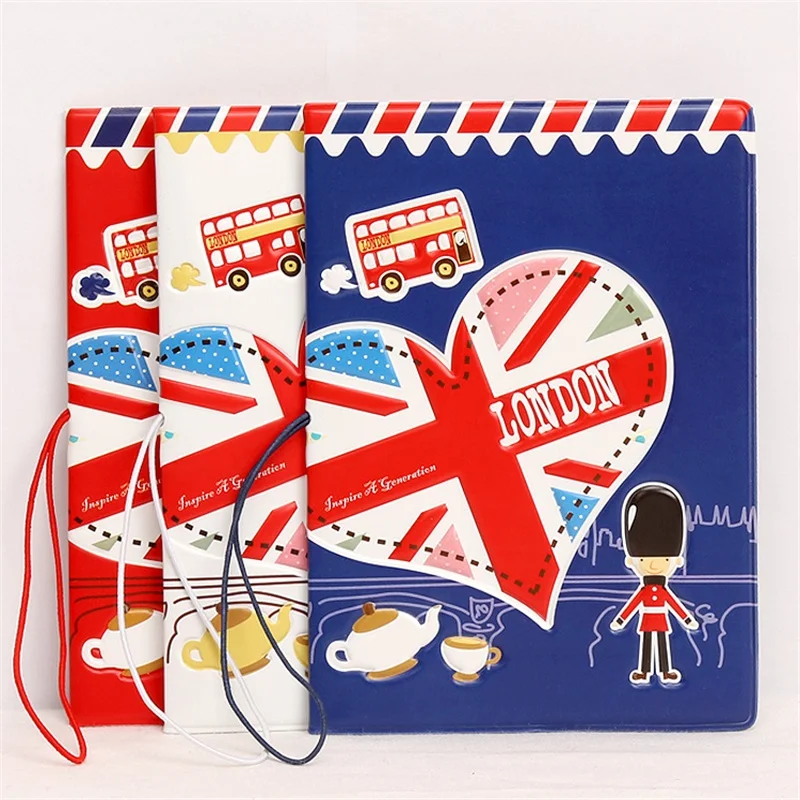 Cartoon Red love London 3D обложка для паспорта для путешествий, бизнес Porte Carte простой, 14*9,6 см чехол для удостоверения личности, ПВХ кожаный держатель для кредитных карт