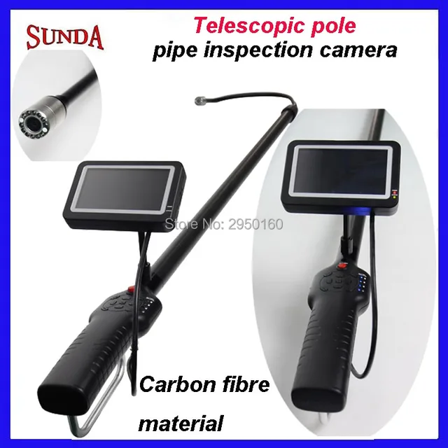 Carbon fibre telescopic pole camera CCTV camera Mast pole sewer