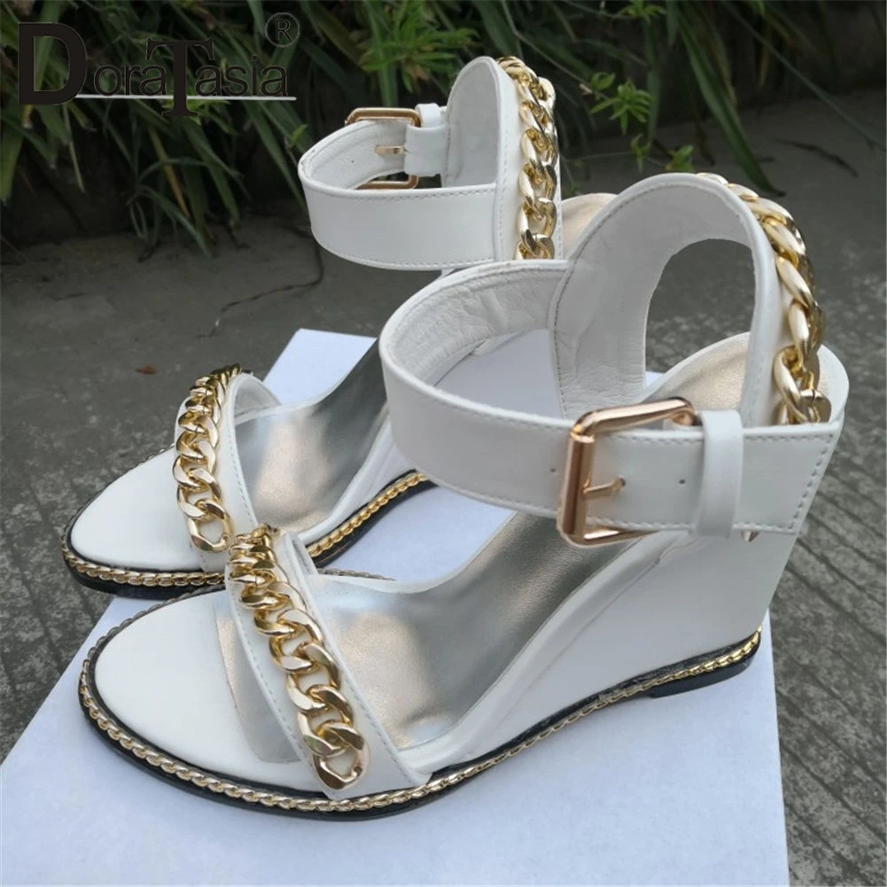 

DORATASIA Luxury Brand Big Size 47 Sexy Women's Shoes Woman Sandals Summer Party High Heels OL Wedges Shoes Woman Sandals