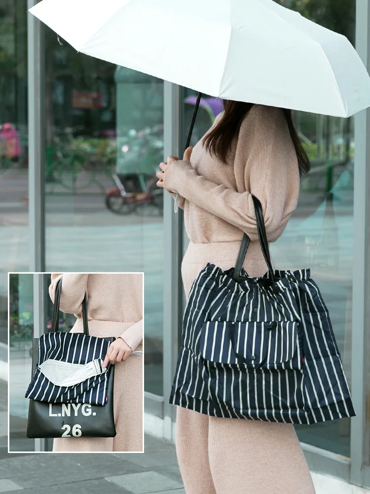 Bolso de mano para el hogar, bolso impermeable para mujer con cubierta de paraguas, grande a prueba de polvo, bolso de hombro - AliExpress