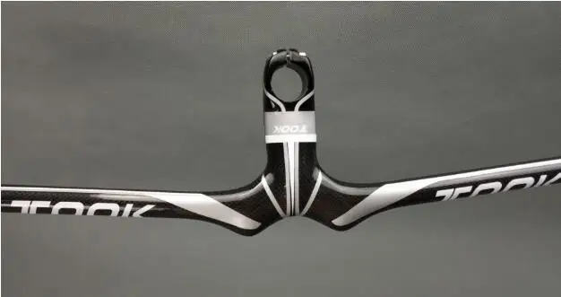 

TOOK silver glossy full Carbon Fibe mountain MTB bike handlebar Bike mtb Integrated Handlebar With Stem Bicycle Parts Handlebar