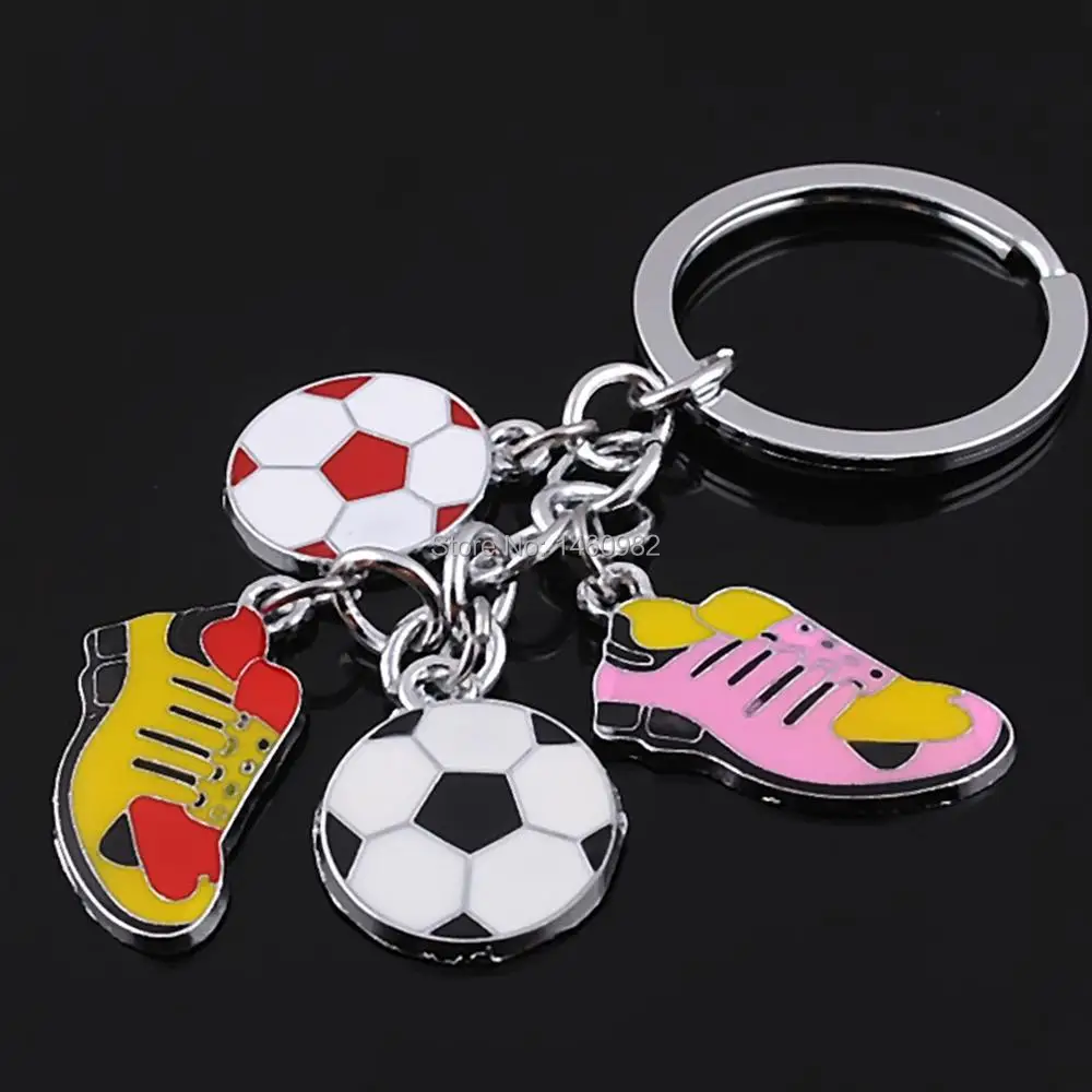 Random Color! Soccer Shoes Keychain Football Soccer Keyrings Key Chains