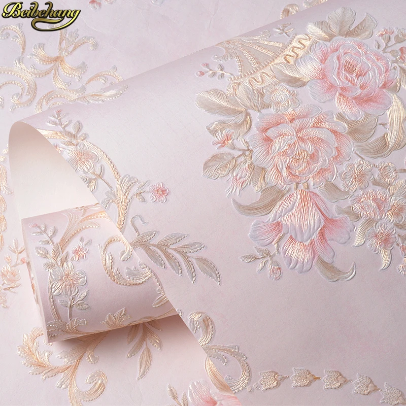 beibehang European self-adhesive non-woven wallpaper 3d three-dimensional garden flower warm bedroom living room wall paper beibehang European self-adhesive non-woven wallpaper 3d three-dimensional garden flower warm bedroom living room wall paper