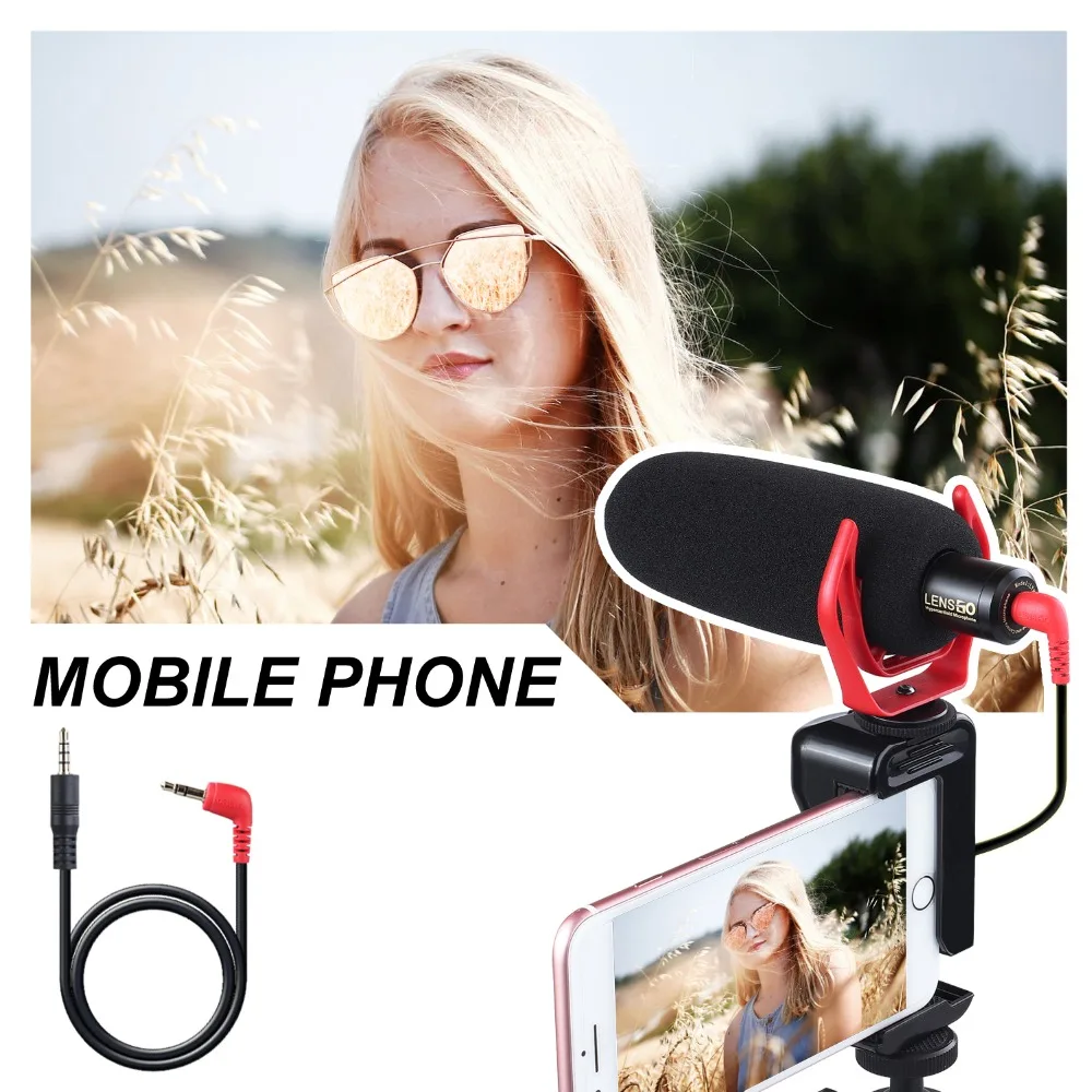  DMM2 Camera Smartphone Computer Universal Video MicrophoneWindproof Noise Reduction with Shockproof