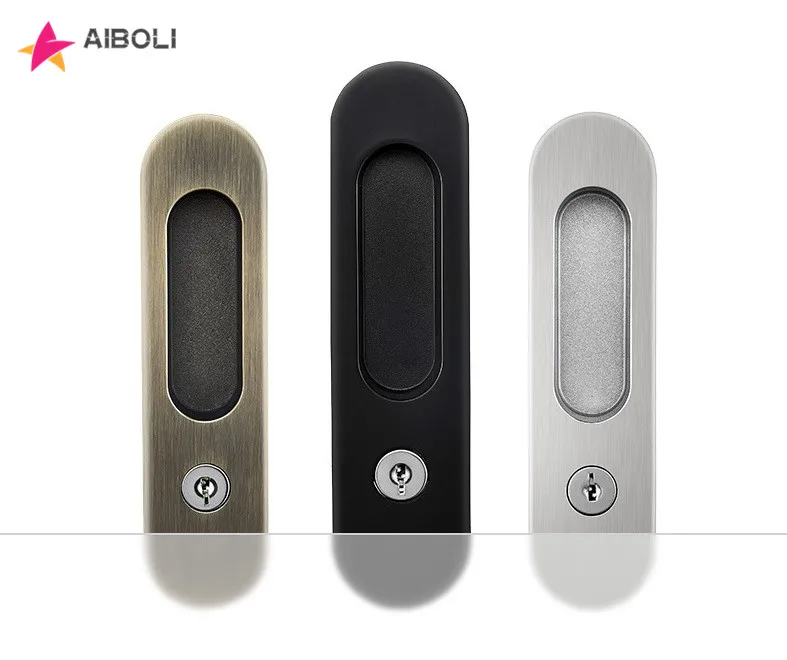 

Mute Mortice Sliding Door Lock Hidde Handle Interior Door Pull Lock Modern Anti-theft Room Wood Door Lock Furniture Hardware