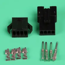 100 компл. черный 4PIN/способ электрические провода разъем Мужской Женский sm2.54mm-4 P комплект (мужской и женский корпус + терминал) для автомобиля/лодки