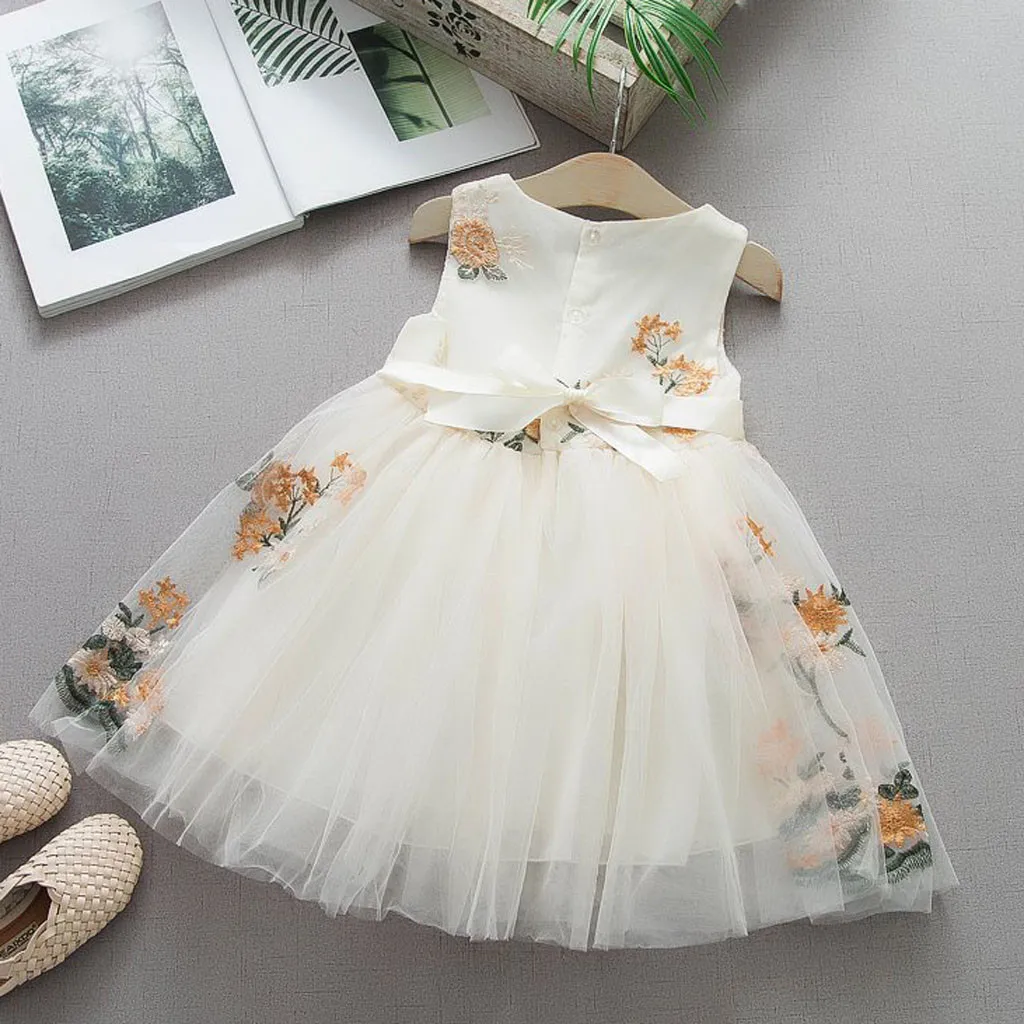 Тюлевое платье принцессы с цветочным рисунком для маленьких девочек; платья для вечеринок; vestidos anniversaire fille roupa infantil; Новинка