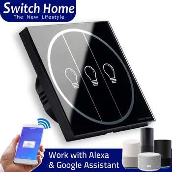 

new type wifi smart switch, Wireless Remote Control touch switch, Glass panel light Switch, Smart Sensor wifi Wall switch