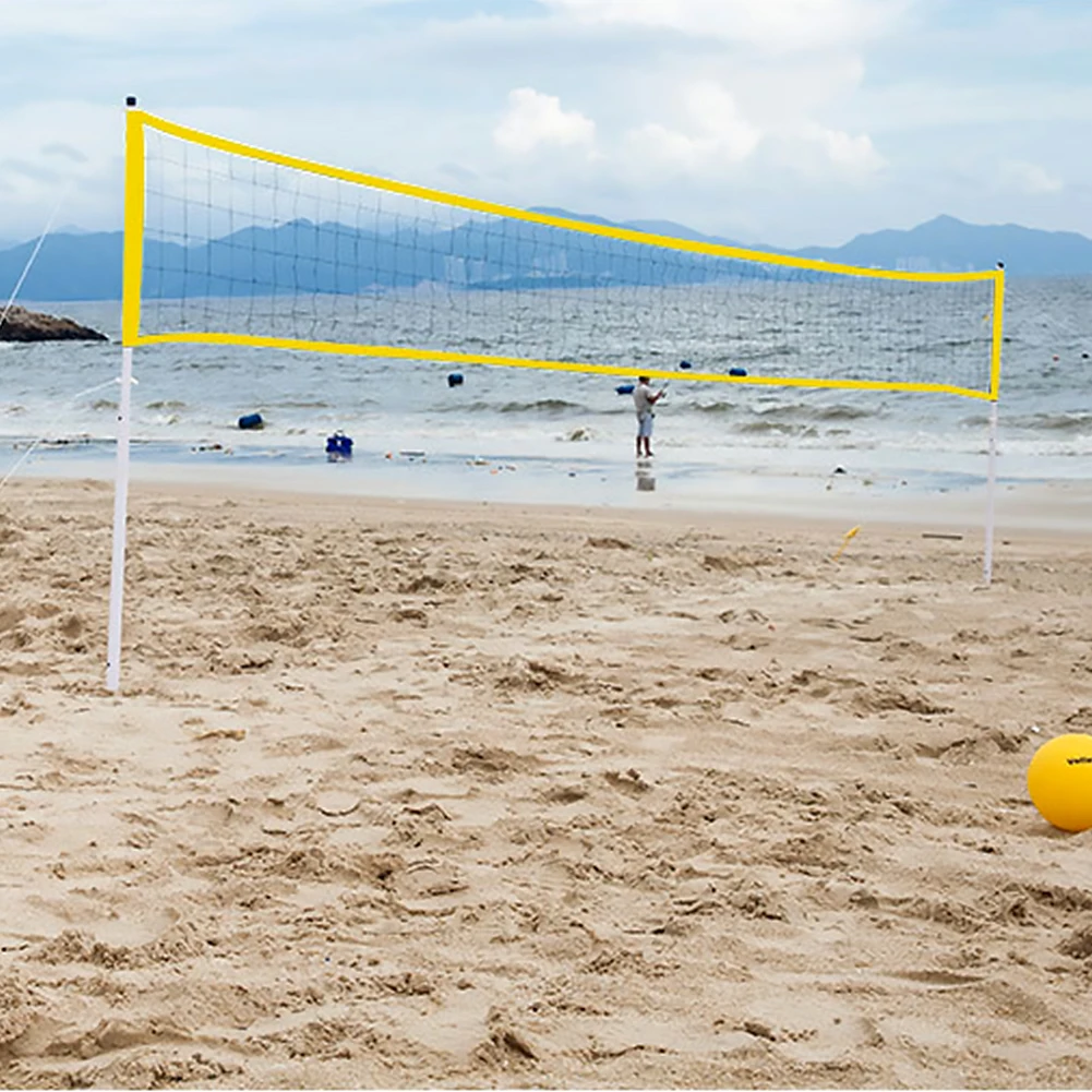 Волейбол на открытом воздухе сеть Портативный пляжный волейбол теннис сеть Регулируемая подставка полюс для пляжа газон парк Спорт на открытом воздухе