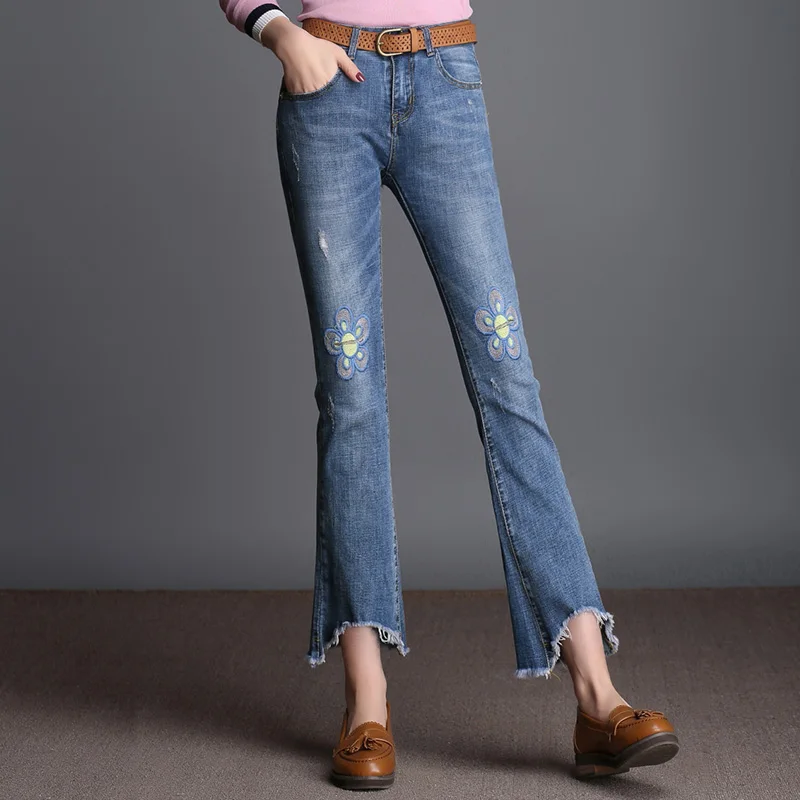 ankle length boot cut jeans