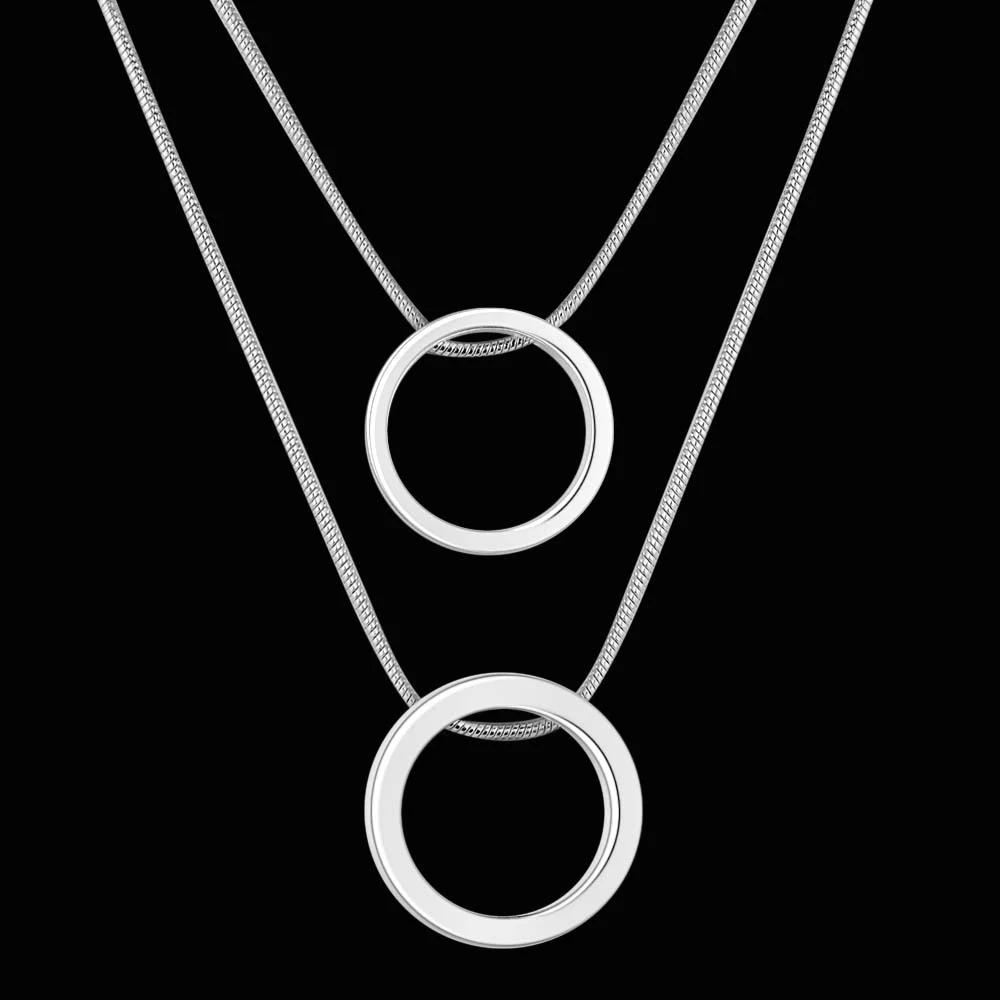 fashion silver chain pendants long chokers necklaces for women jewelry