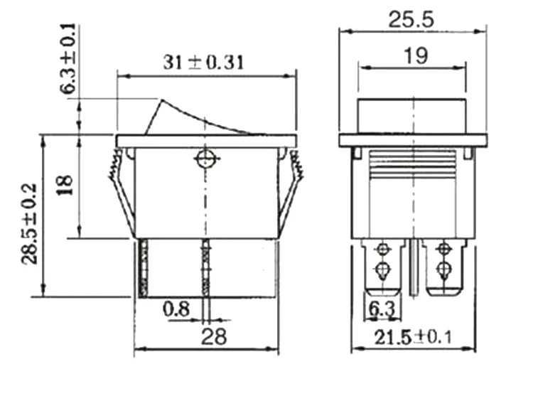 10 шт. 20 шт. KCD4 31*25 мм DPST 4PIN 16A/250 в красный/зеленый Кнопка ВКЛ/ВЫКЛ положение оснастки лодка кулисный переключатель медные ножки