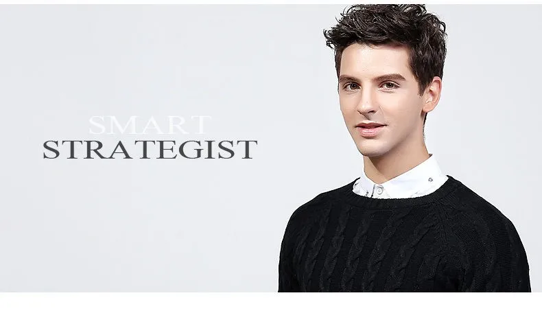 Muls wool mens pullover sweaters thick O neck pattern high quality sweater men autumn winter black gray male jersey MS8926