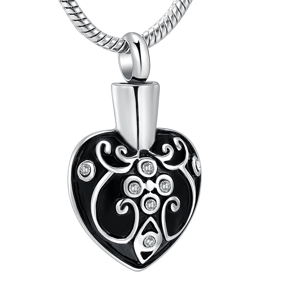 Love Heart Urn Necklace Cremation Jewelry for Ashes Pendant for Pet