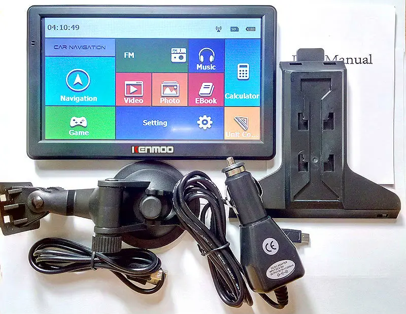 новый 7 дюймовый hd автомобильный gps навигации 800 мгц fm/4gb/ddr3 256m 2014 карты для tomtom