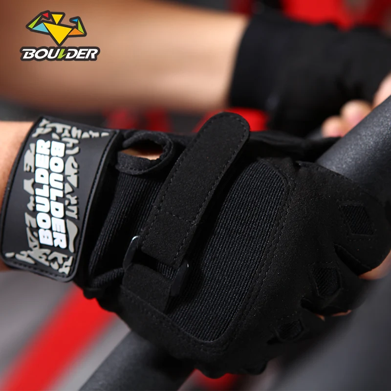 2017 Gym Men Body Fitness Gloves Building Fingerless Gloves Weight lifting Gloves Training Exercise Gloves
