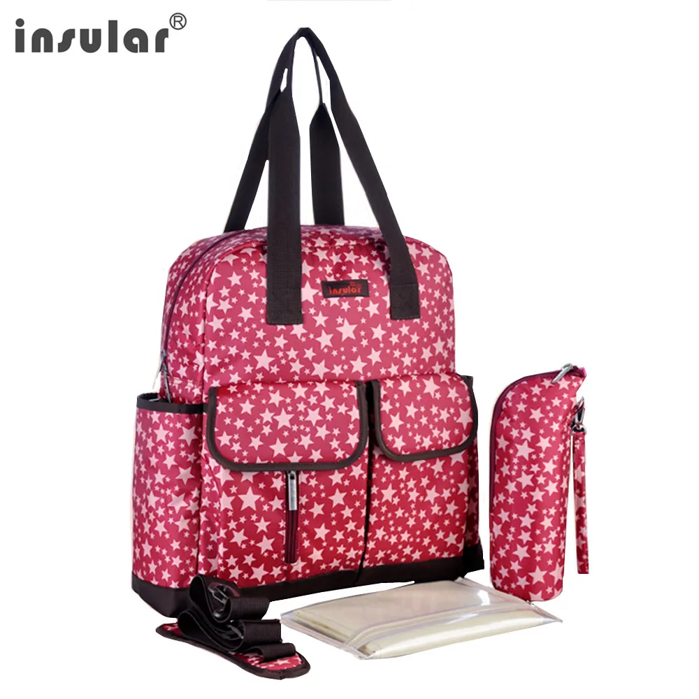 

Insular Brandmummy Diaper Bag Backpack Patchwork Star Style Durability Waterproof Maternity Mother Nappy Bag