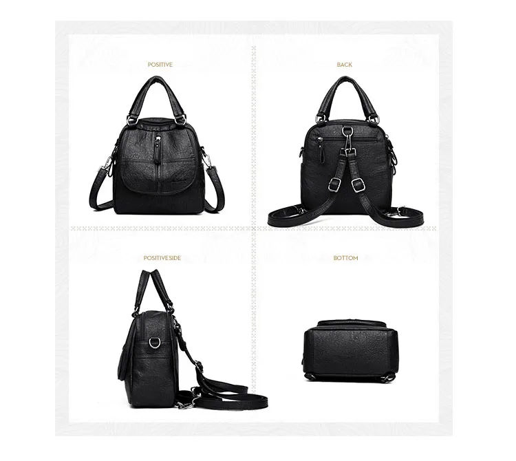 Женские высококачественные кожаные рюкзаки, Модный женский многофункциональный рюкзак для путешествий, школьные сумки для девочек, сумка через плечо, Sac a Dos