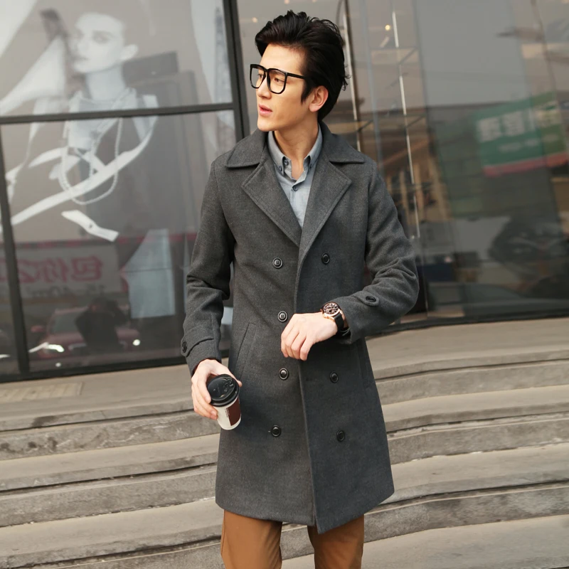 Jackets\u0026 coats for mens Luxury Casual polyeater woolen fashion thick Trench Coat, Design Slim long Jackets M XXL Free shipping,in Trench from Men\u0027s Clothing