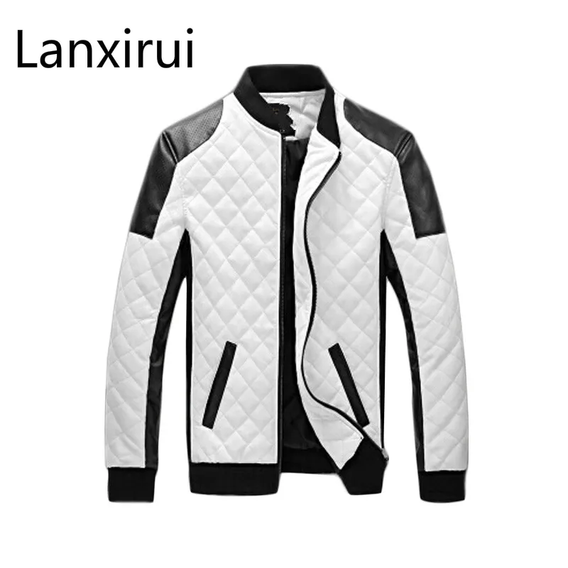 

2018 new style men explosion quilted collar men to increase men 's leather wallet gram plus cotton leather jacket leather