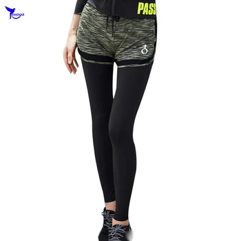 

High Elasticity 2 In 1 Shorts+Tights Gym Fitness Yoga Leggings Women NEW 2019 Dry Fit Jogging Pants Bodybuilding Running Clothes