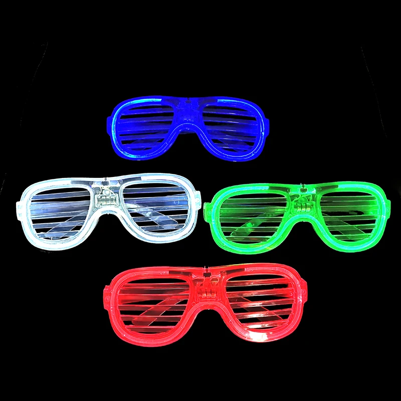 

Free shipping 12pcs/lot 3 mode led flashing glow shutter glasses EL led glasses frame for DJ/Party/Christmas Party Supplies